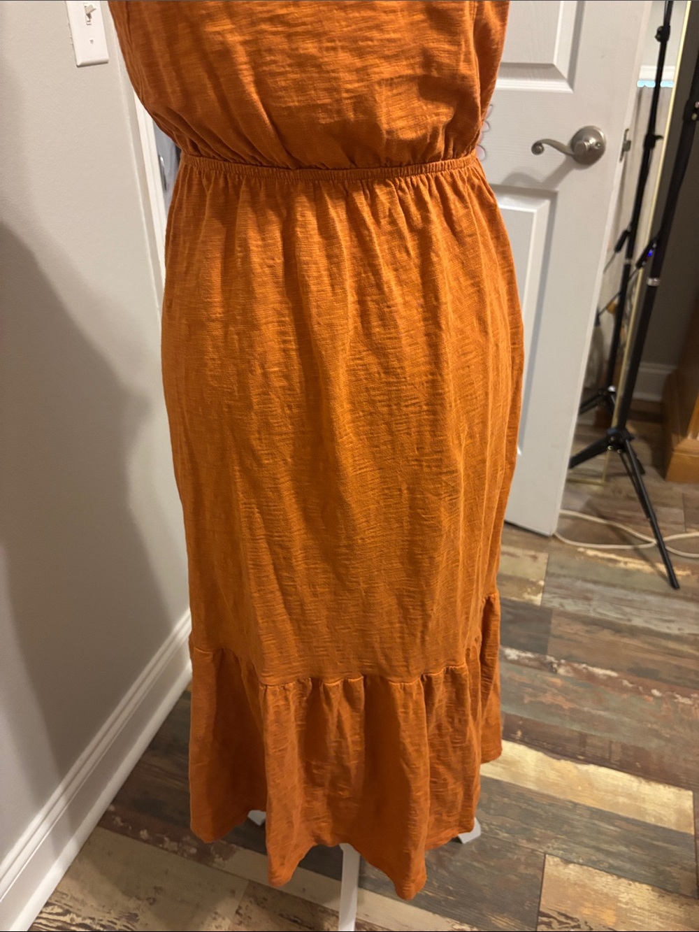 J. Crew Rust Orange Ruffle Sleeve Maxi Dress - Picture 6 of 7